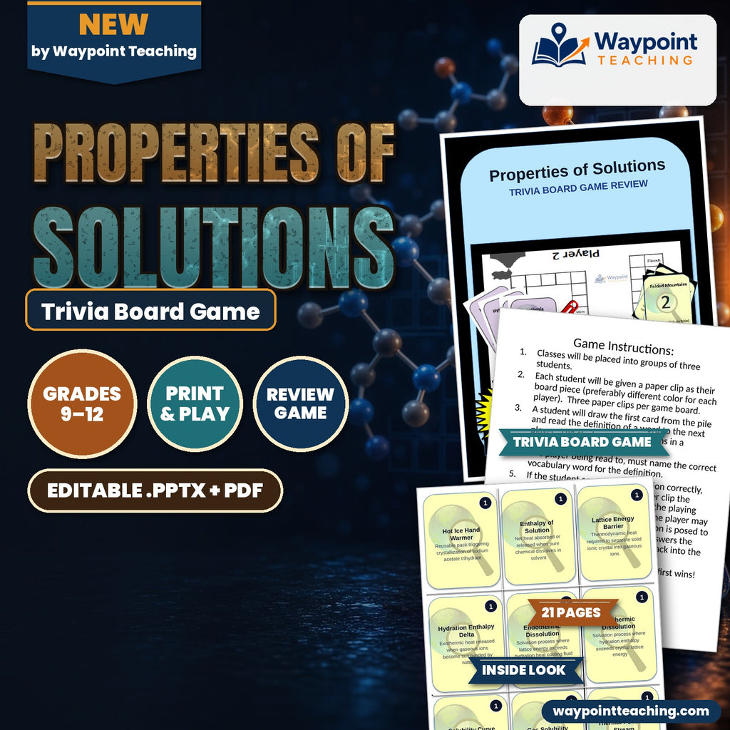 Properties of Solutions Trivia Board Game cover