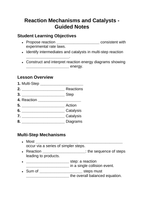 Reaction Mechanisms & Catalysts Guided Notes sample page