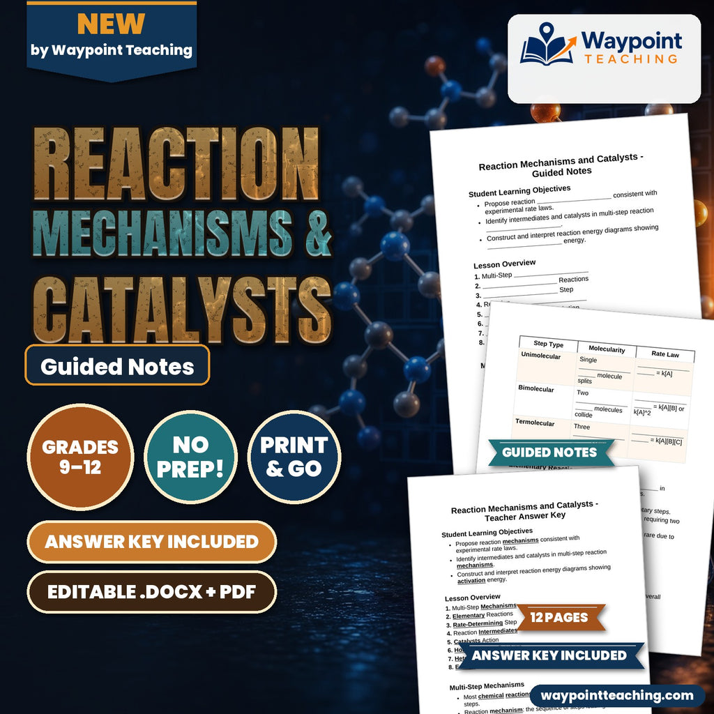 Reaction Mechanisms & Catalysts Guided Notes cover
