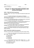 Reaction Mechanisms & Catalysts Lesson Quiz sample page
