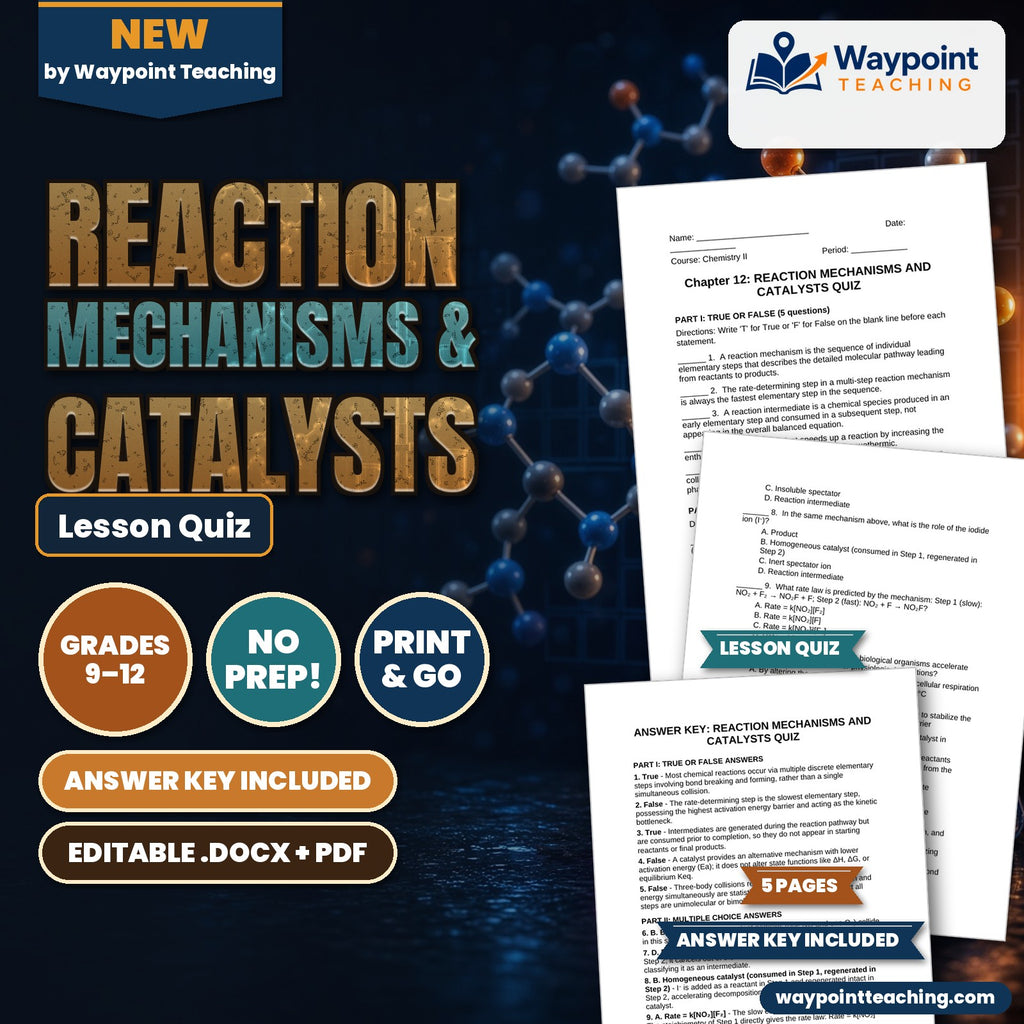 Reaction Mechanisms & Catalysts Lesson Quiz cover