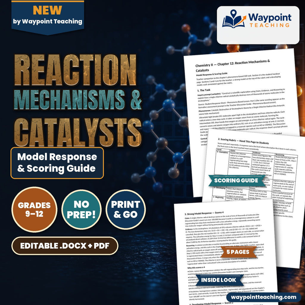 Reaction Mechanisms & Catalysts Model Response & Scoring Guide cover