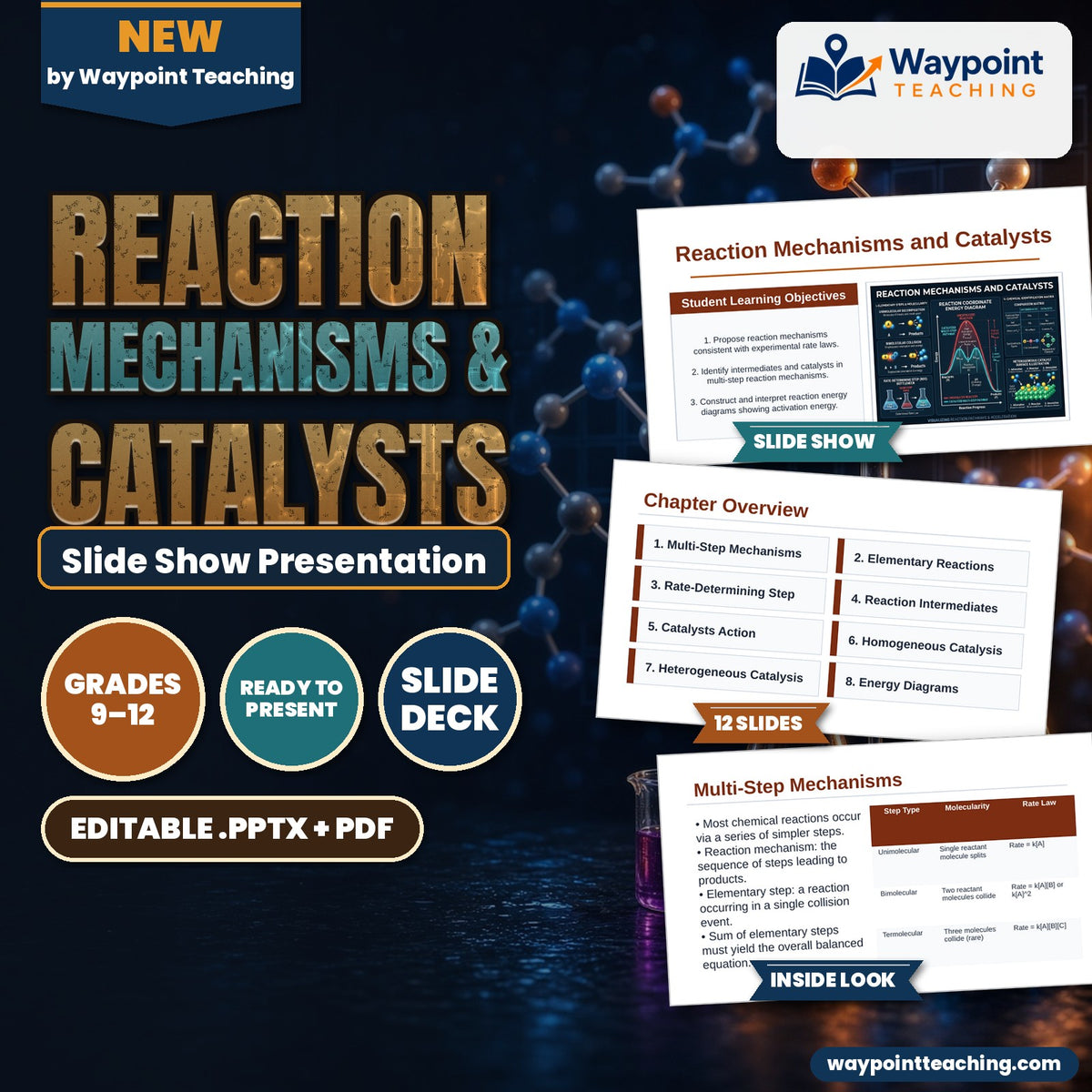 Reaction Mechanisms & Catalysts Slide Show Presentation cover