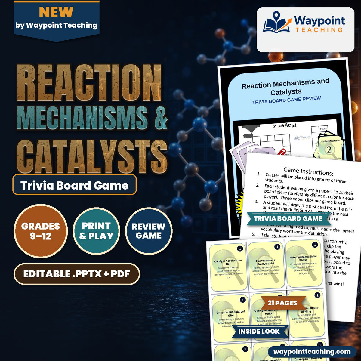 Reaction Mechanisms & Catalysts Trivia Board Game cover
