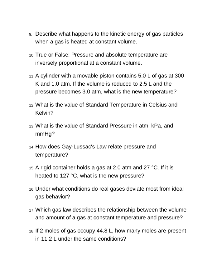 Review of Gas Laws: Boyle's, Charles's, & Combined Gas Law Bell Ringers & Exit Tickets sample page