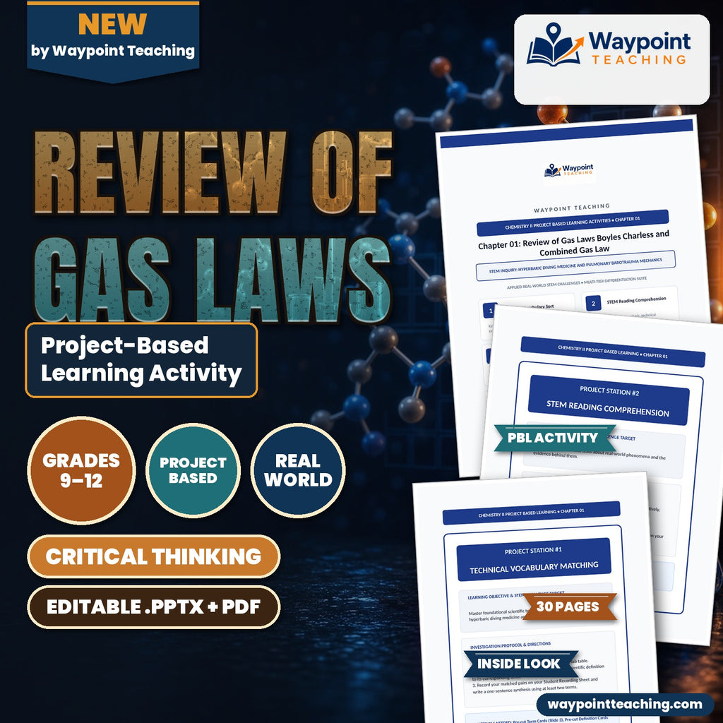 Review of Gas Laws: Boyle's, Charles's, & Combined Gas Law Project-Based Learning Activity cover