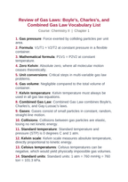 Review of Gas Laws: Boyle's, Charles's, & Combined Gas Law Vocabulary Words & Definitions sample page