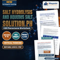 Salt Hydrolysis and Aqueous Salt Solution pH: Conjugate Acid-Base Hydrolysis, Cation/Anion Acidity, and Ammonium Acetate Buffering CER Phenomena Worksheet cover