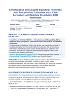 Simultaneous and Coupled Equilibria: Polyprotic Acid Precipitation, Carbonate Karst Cave Formation, and Sinkhole Dissolution CER Phenomena Worksheet sample page