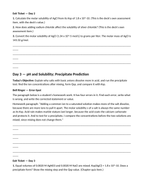 Solubility Equilibria Bell Ringers & Exit Tickets sample page
