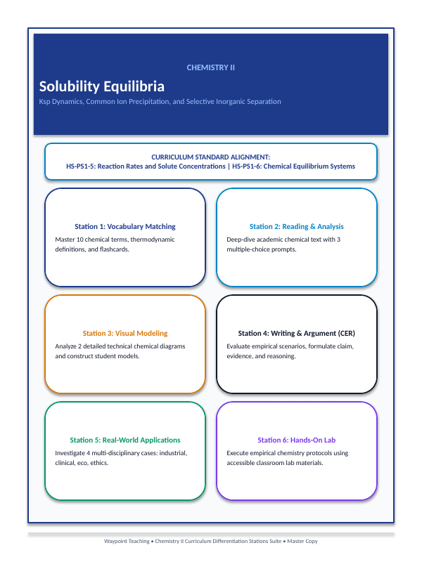 Solubility Equilibria Differentiation Stations sample page