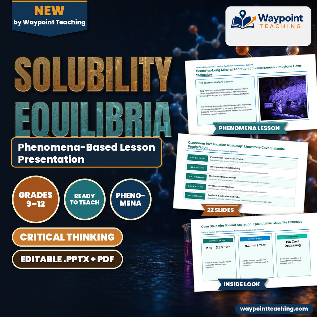 Solubility Equilibria Phenomena-Based Lesson: Centuries-Long Mineral Accretion of Subterranean Limestone Cave Stalactites Presentation cover