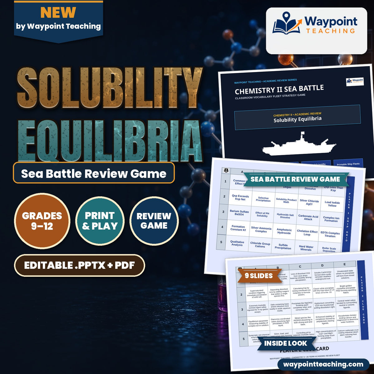 Solubility Equilibria Sea Battle Review Game cover