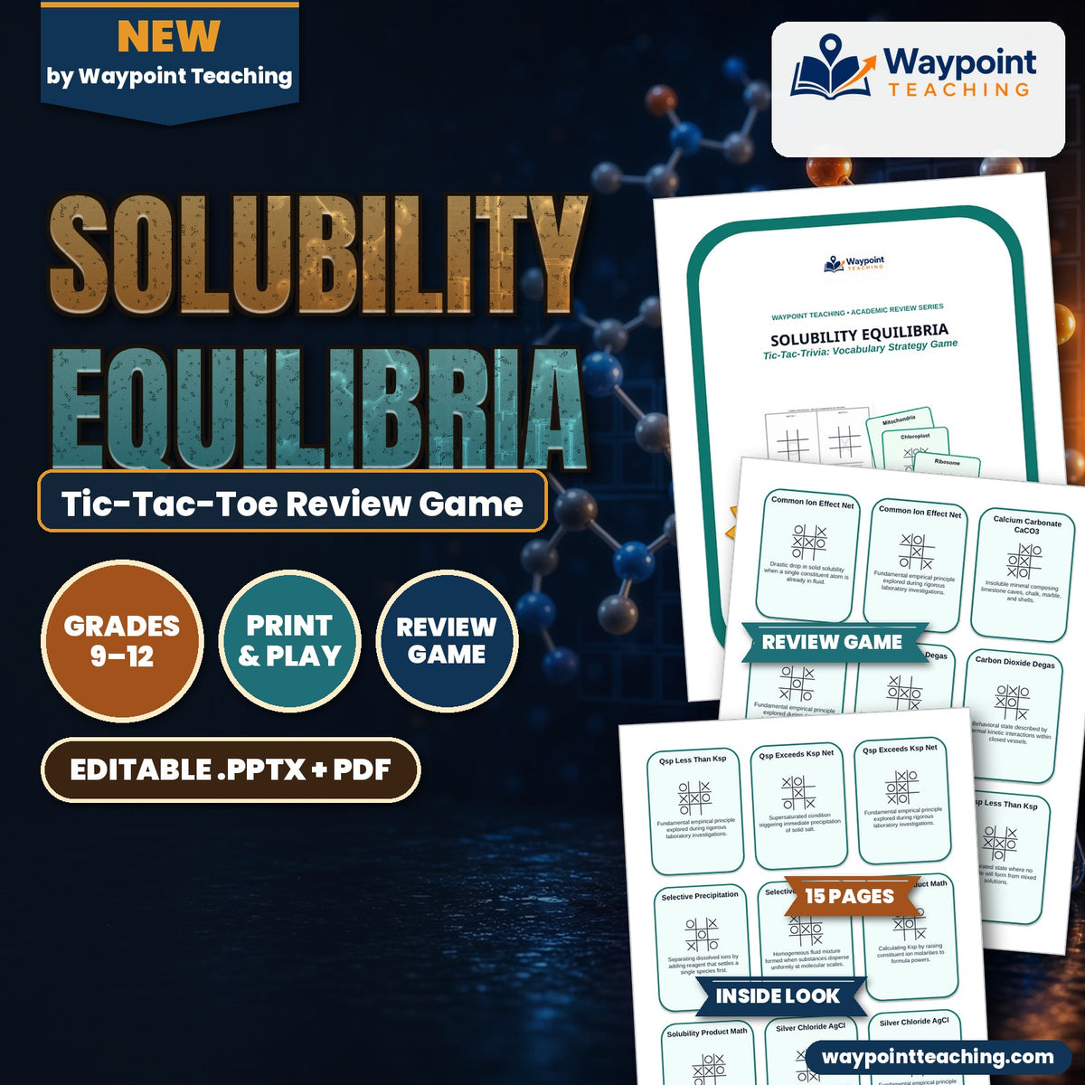 Solubility Equilibria Tic-Tac-Toe Review Game cover
