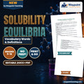 Solubility Equilibria Vocabulary Words & Definitions cover