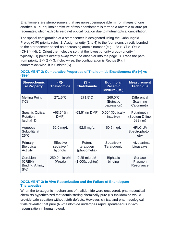 Stereoisomerism and Chirality: Enantiomers, Diastereomers, Optical Activity, and the Thalidomide Teratogenic Tragedy CER Phenomena Worksheet sample page