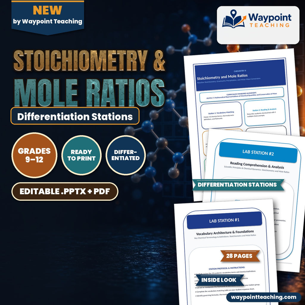 Stoichiometry & Mole Ratios Differentiation Stations cover