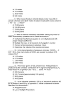 Stoichiometry & Mole Ratios Lesson Quiz sample page