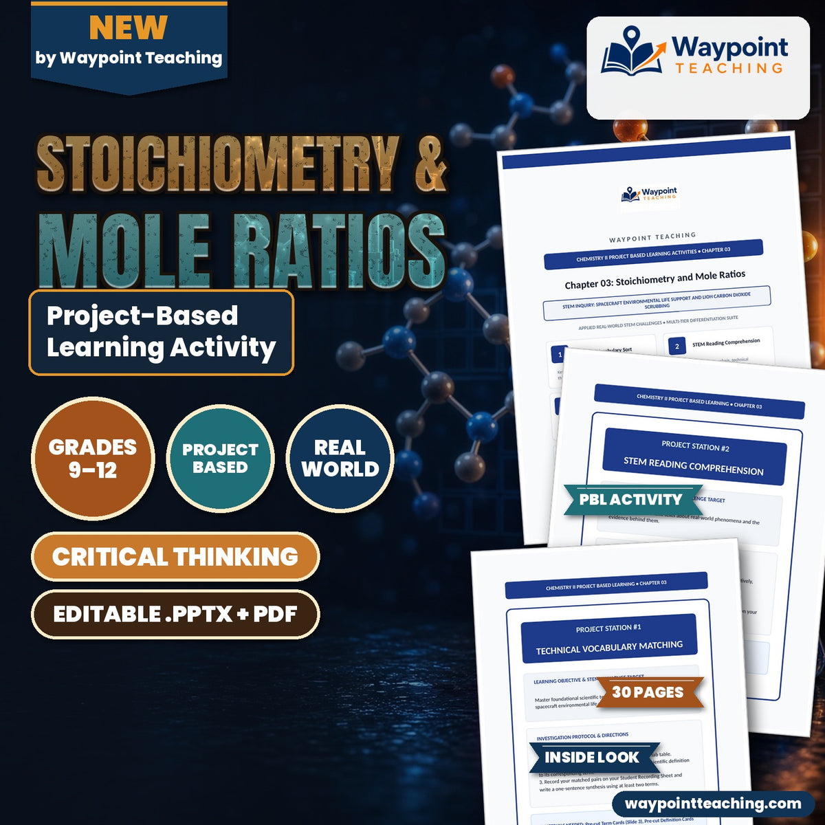 Stoichiometry & Mole Ratios Project-Based Learning Activity cover