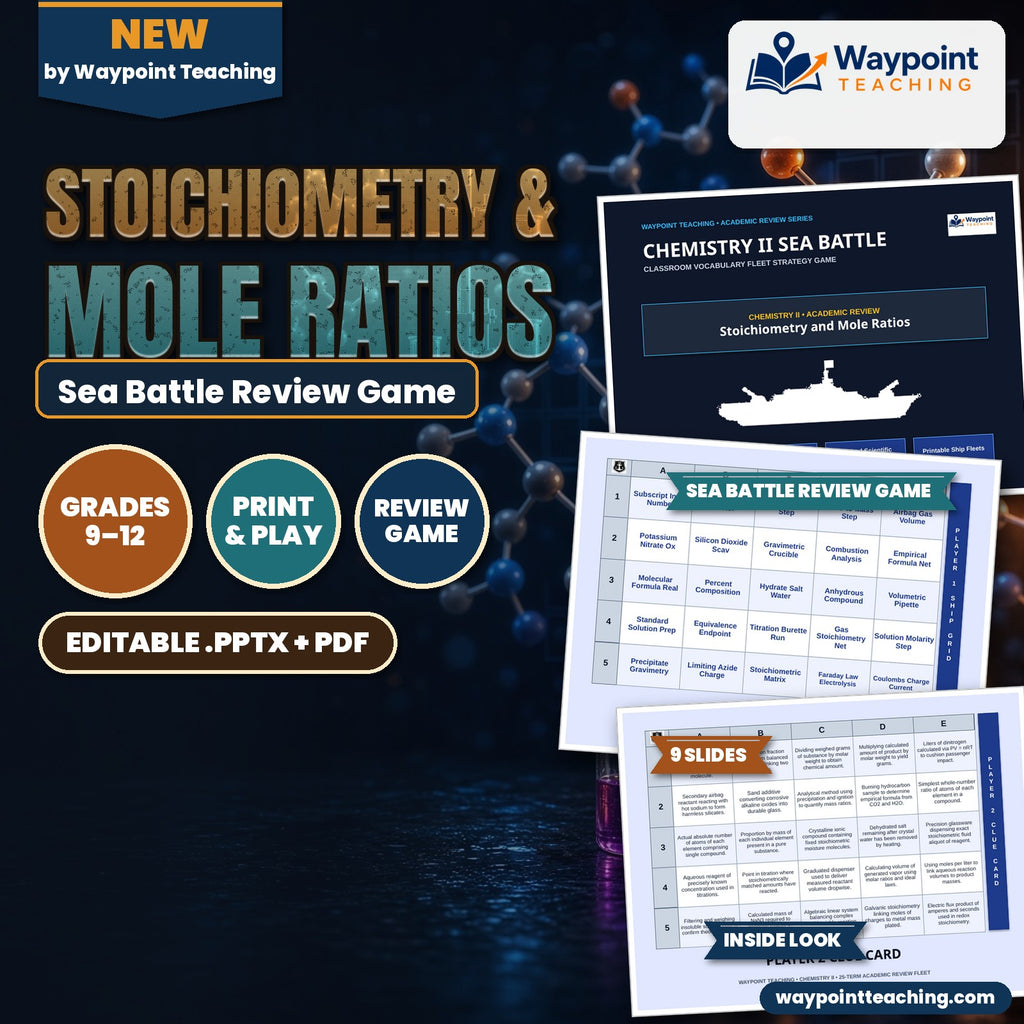 Stoichiometry & Mole Ratios Sea Battle Review Game cover