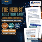 The Nernst Equation and Concentration Cells: Non-Standard Cell Potentials (E), Reaction Quotient (Q), and Biological Membrane Action Potentials CER Phenomena Worksheet cover