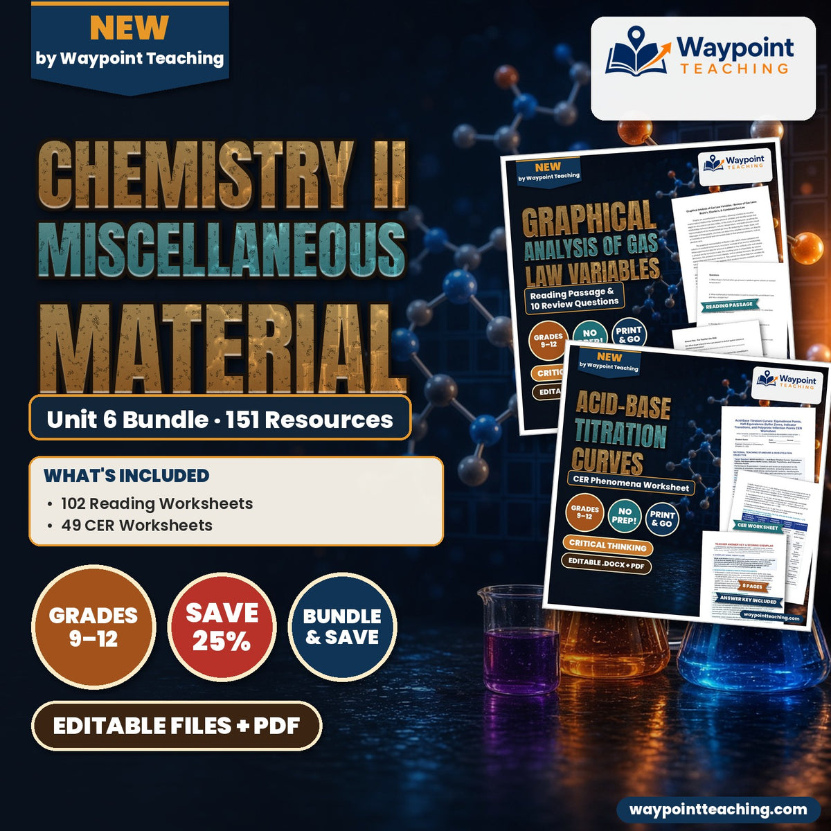 Chemistry II Unit 6: Chemistry II Miscellaneous Material Bundle cover