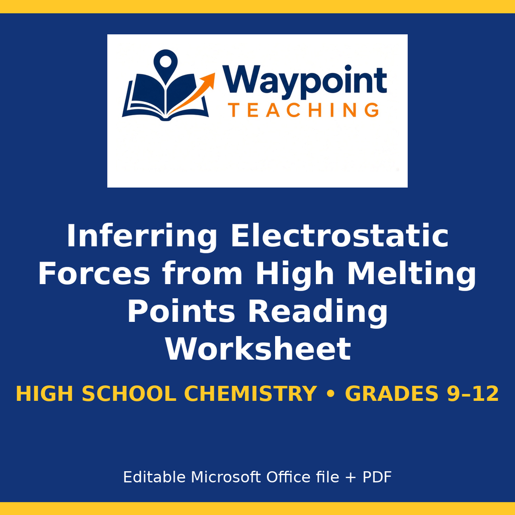 Inferring Electrostatic Forces from High Melting Points Reading Worksheet cover