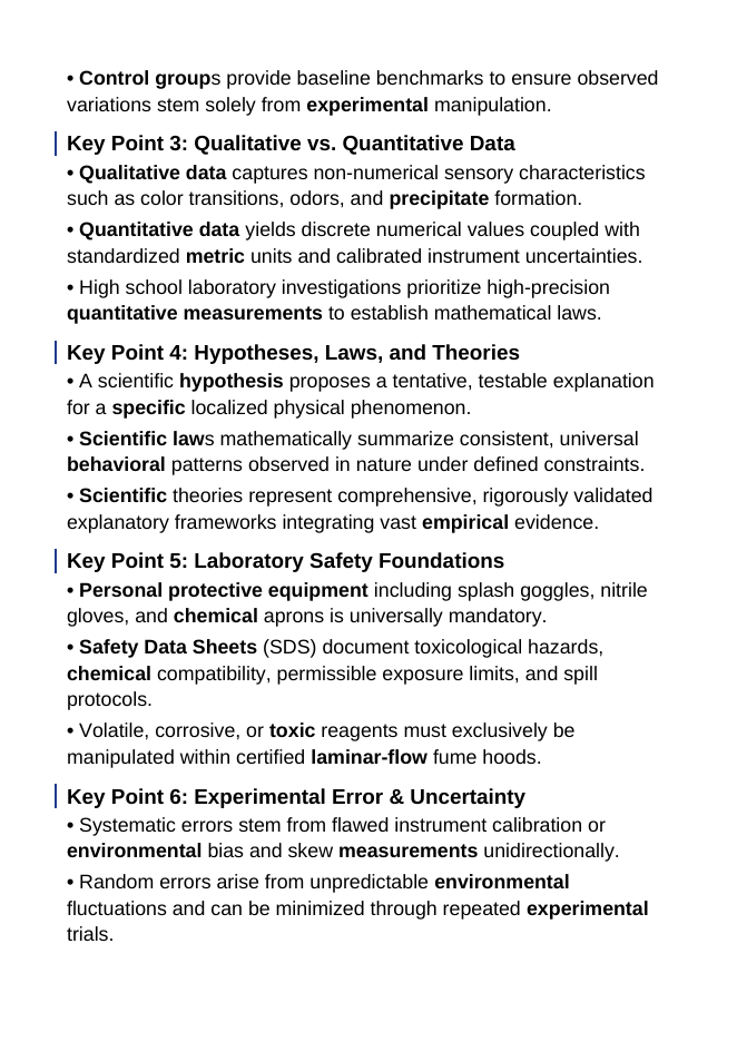 Introduction to Chemistry & the Scientific Method Guided Notes sample page