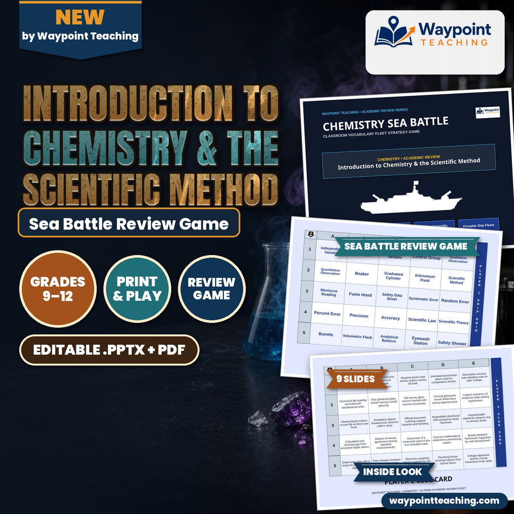 Introduction to Chemistry & the Scientific Method Sea Battle Review Game cover