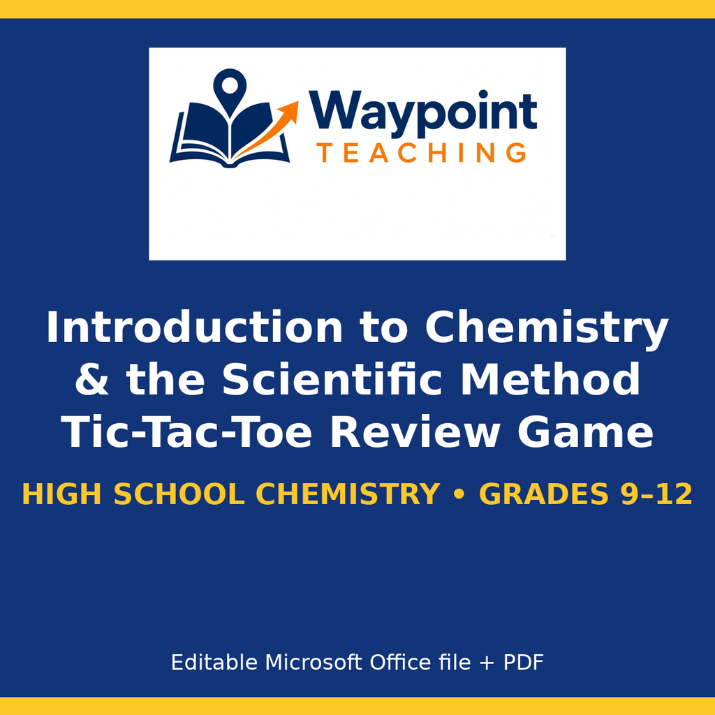 Introduction to Chemistry & the Scientific Method Tic-Tac-Toe Review Game cover