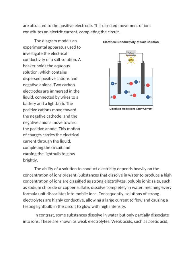Investigating the Electrical Conductivity of Salt Solutions Reading Worksheet sample page
