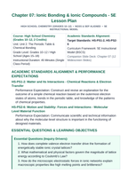 Ionic Bonding & Ionic Compounds 5E Lesson Plan sample page