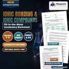 Ionic Bonding & Ionic Compounds Fill-in-the-Blank Vocabulary Worksheet cover