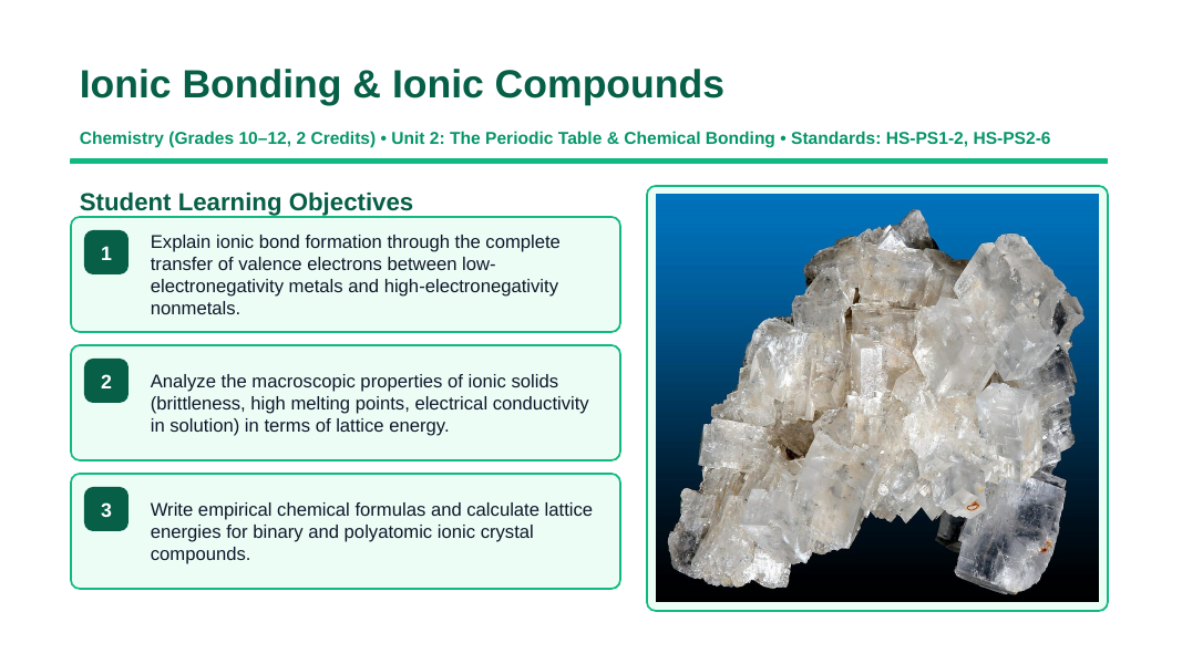Ionic Bonding & Ionic Compounds Slide Show Presentation sample page