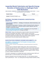 Isoperibol Bomb Calorimetry and Specific Energy Densities of Hydrocarbon vs Hydrogen Fuels CER Phenomena Worksheet sample page