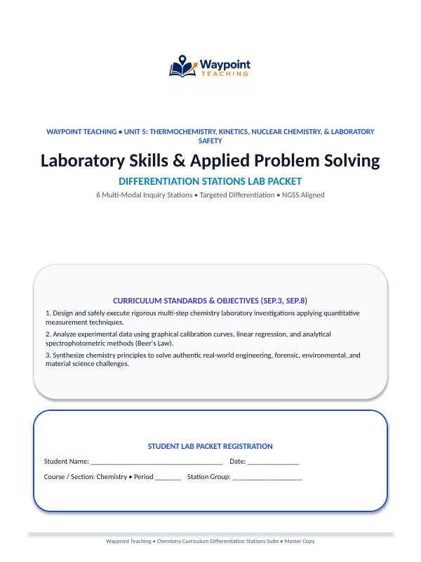 Laboratory Skills & Applied Problem Solving Differentiation Stations sample page