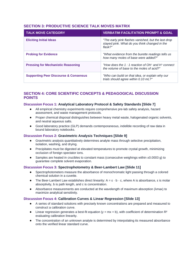 Laboratory Skills & Applied Problem Solving Phenomena-Based Lesson: Precision Equivalence Point Detection in Single-Drop Acid-Base Titration Teacher Discussion Guide sample page