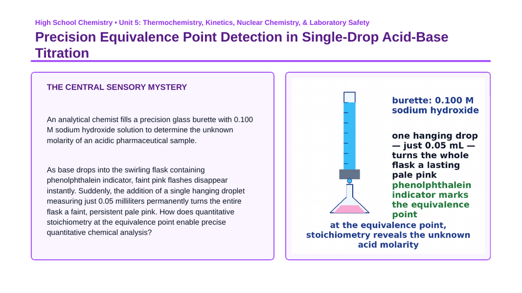 Laboratory Skills & Applied Problem Solving Phenomena-Based Lesson: Precision Equivalence Point Detection in Single-Drop Acid-Base Titration Presentation sample page