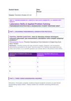 Laboratory Skills & Applied Problem Solving Phenomena-Based Lesson: Precision Equivalence Point Detection in Single-Drop Acid-Base Titration Student Response Sheet sample page