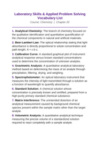Laboratory Skills & Applied Problem Solving Vocabulary Words & Definitions sample page