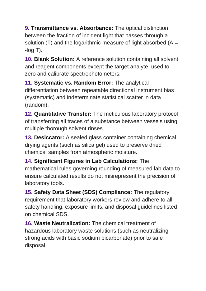 Laboratory Skills & Applied Problem Solving Vocabulary Words & Definitions sample page