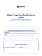 Matter: Properties, Classification, & Changes Differentiation Stations sample page