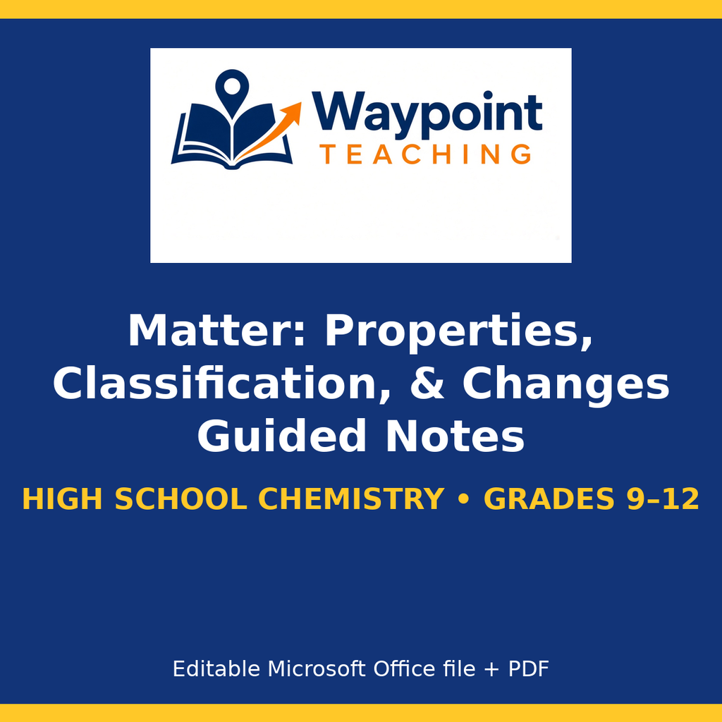 Matter: Properties, Classification, & Changes Guided Notes cover