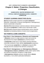 Matter: Properties, Classification, & Changes Guided Notes sample page