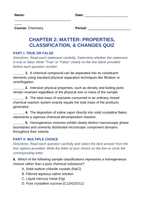 Matter: Properties, Classification, & Changes Lesson Quiz sample page