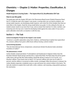 Matter: Properties, Classification, & Changes Model Response & Scoring Guide sample page