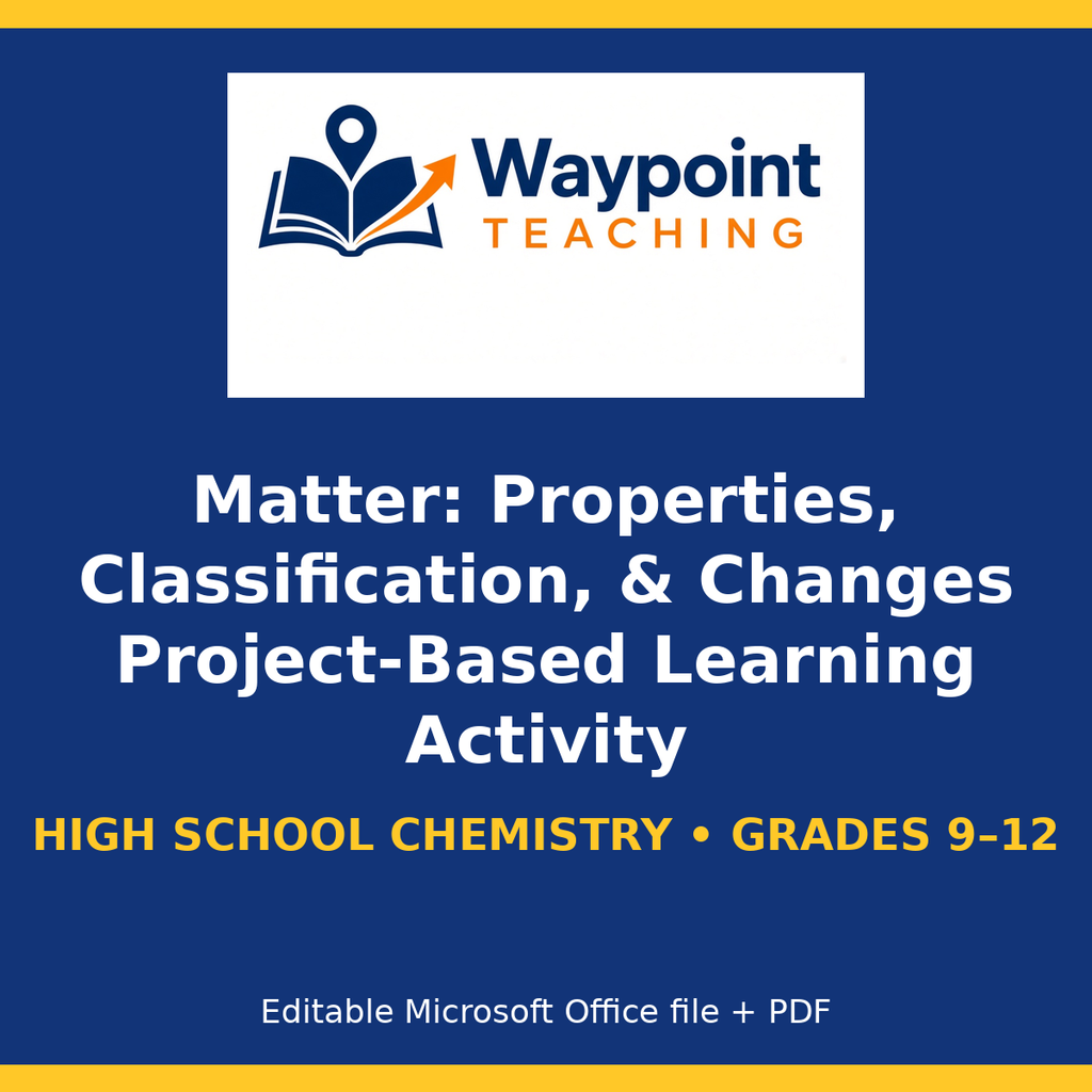 Matter: Properties, Classification, & Changes Project-Based Learning Activity cover