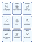 Matter: Properties, Classification, & Changes Tic-Tac-Toe Review Game sample page