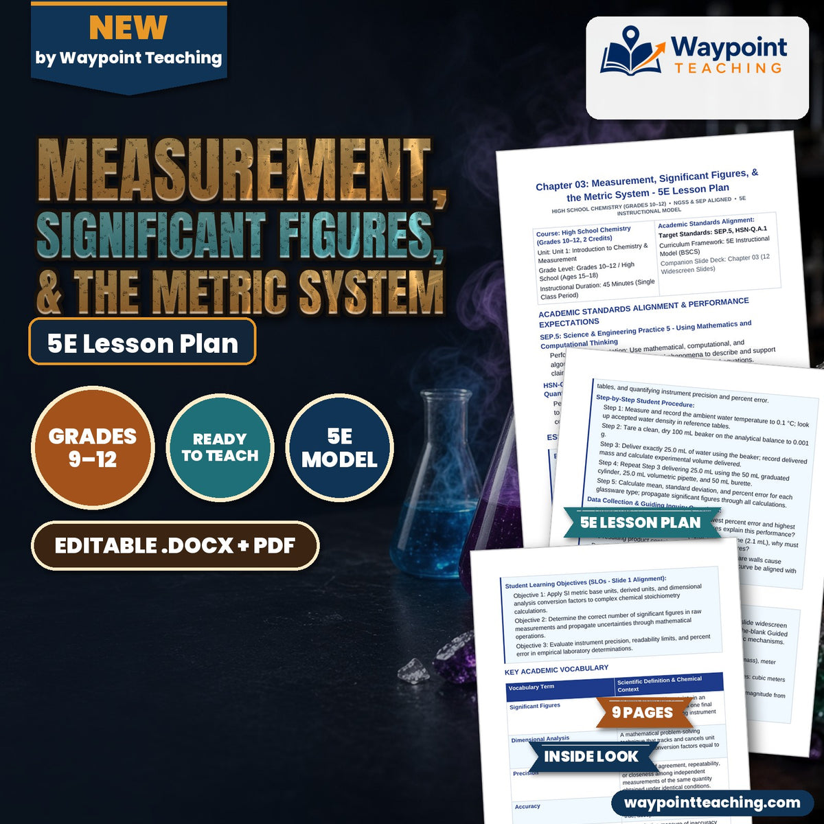 Measurement, Significant Figures, & the Metric System 5E Lesson Plan cover