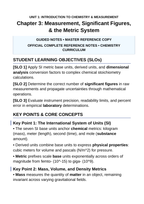 Measurement, Significant Figures, & the Metric System Guided Notes sample page